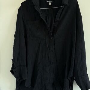 Urban Outfitters Black Casual Button Down Shirt